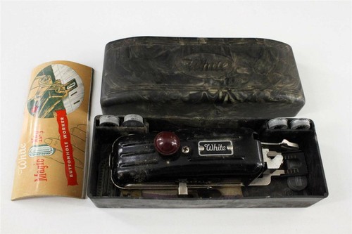 Vintage white sewing machine - sewing,